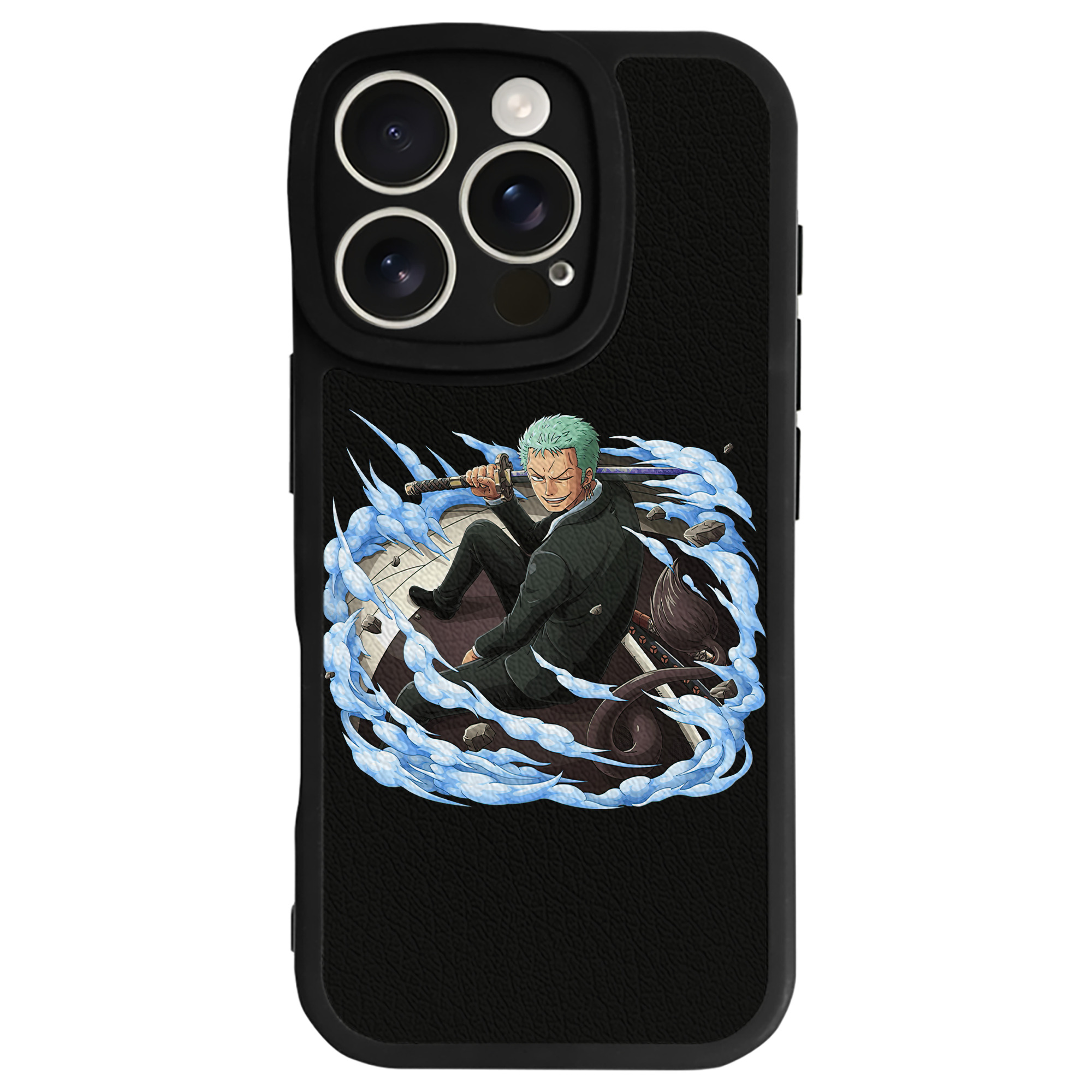 （画像用） ワンピース ロロノア・ゾロ ONE PIECE Roronoa Zoro 【iPhone 16シリーズ対応】シリコンスマホケース（レザー調） 材質：シリコン